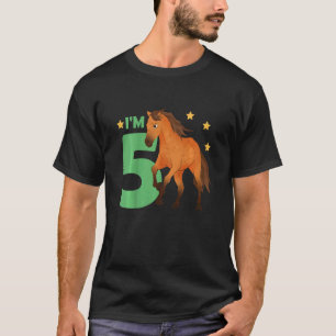 Camiseta Crianças 5 Cavalo De Aniversário De Cinco Anos Ri