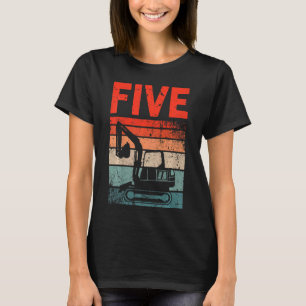 Camiseta Crianças - 5 de Aniversário - Construção Veh