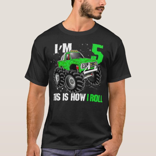Camiseta Crianças 5 de Aniversário, de cor engraçada (Frente)