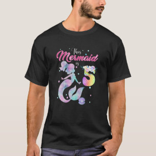 Camiseta Crianças 5 de Aniversário Esta Sereia Tem 5 Rapari