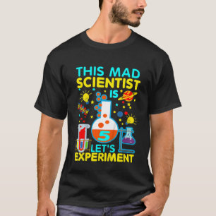 Camiseta Crianças 5 de Aniversário Este Cientista Louco É 5