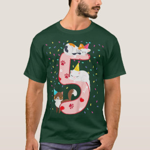 Camiseta Crianças 5 de Aniversário Garota Bonita Roupa de G