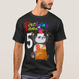 Camiseta Crianças 5 de Aniversário Panda Bear Boys Meninas 