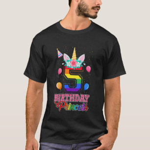 Camiseta Crianças 5 de Bela Festa de Aniversário Princesa U