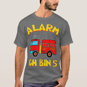Camiseta Crianças 5 de de Aniversário de Motores de Fogo Fe