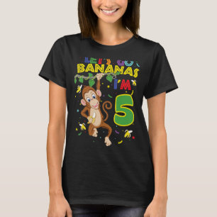 Camiseta Crianças, 5 de macaco, Vamos de Zoológico de Anive