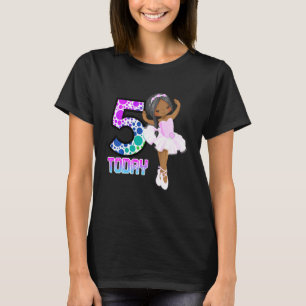 Camiseta Crianças 5 Hoje Meninas Balé Aniversário Gi Negro