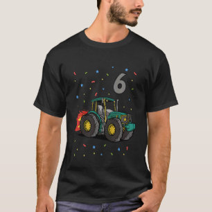 Camiseta Crianças 6 Aniversário de 6 Anos Menino Digger