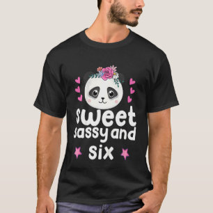Camiseta Crianças 6 Aniversário Doce Sassy E Sete Unicórnio