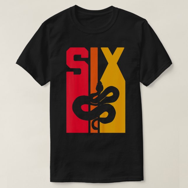 Camiseta Crianças 6 Aniversário Vintage Cobra Pet Réptil (Frente do Design)