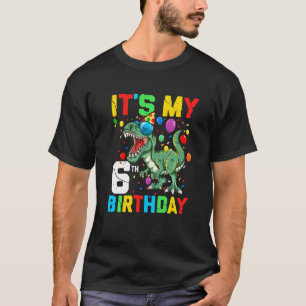 Camiseta Crianças 6 anos Dinossauro É meu 6 Aniversário Fel