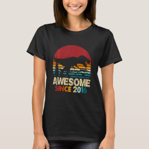 Camiseta Crianças 6 Birthday Boy Dinosaur Rex Awincrível 20