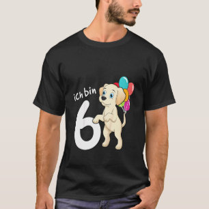 Camiseta Crianças 6 Birthday Ich Caixa Schon 6 Jahre Hund