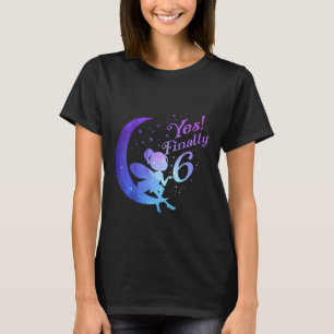 Camiseta Crianças 6 da Sexta Festa de aniversário Fada Prin