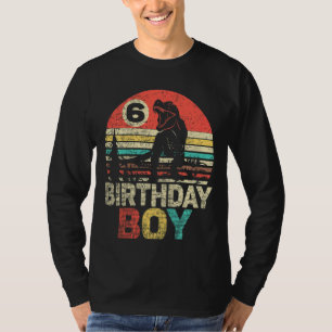Camiseta Crianças 6 de Aniversário Dinossauro Rex Sexto Ani