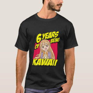 Camiseta Crianças 6 De Aniversário Garota 6 Anos De Ser Kaw