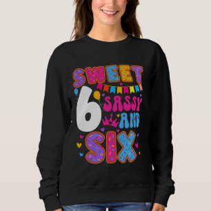 Camiseta Crianças 6 de Aniversário Garota Doce E Seis Anos
