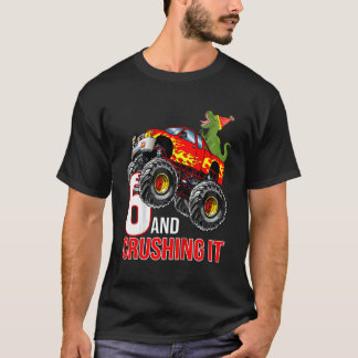 Camiseta Crianças 6 de Aniversário Monstro de Aniversário d