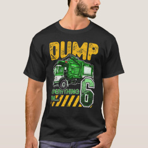 Camiseta Crianças 6 de caminhão de lixo Aniversário de 6 an