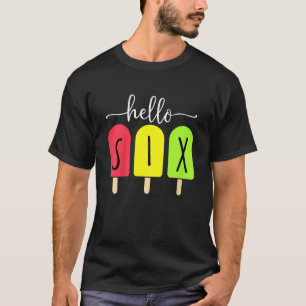 Camiseta Crianças, 6, dia de aniversário, Sorvete de verão