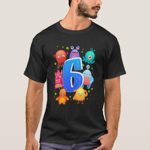 Camiseta Crianças 6 Monstro de Aniversário de  - Festa de a