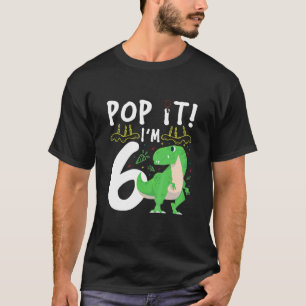 Camiseta Crianças 6 Pop de Aniversário Ti 6 Dinossauros R