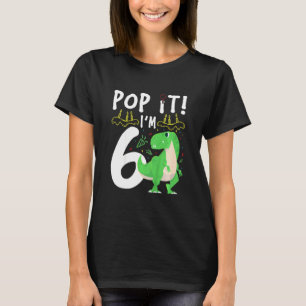 Camiseta Crianças 6 Pop de Aniversário Ti 6 Dinossauros Rex