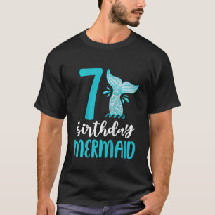 Camiseta Crianças 7 Aniversário Sereia 7 Meninas Correspond