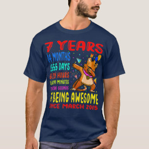 Camiseta Crianças 7 Anos 84 Meses De Gato 7 Incrível