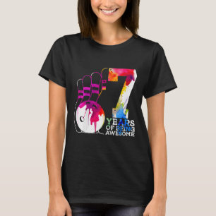 Camiseta Crianças: 7 Anos De 7 Incrível De Boliche Aniversá