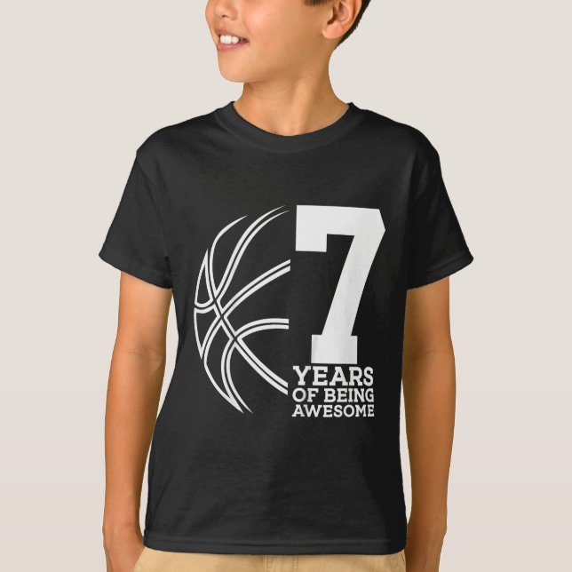 CAMISETA CRIANÇAS 7 ANOS DE SER INCRÍVEL 7 BASQUETEBOL (Frente)
