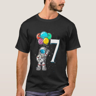Camiseta Crianças 7 Astronauta de Astronauta de Aniversár