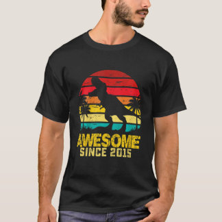 Camiseta Crianças 7 Birthday Dinossaur Incrível 2015 7 Anos
