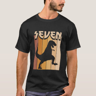 Camiseta Crianças 7 de Aniversário Dinossauro Garota de 7 A