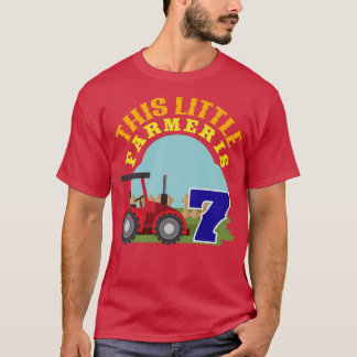 Camiseta Crianças 7 de Aniversário Este Pequeno Farmário É