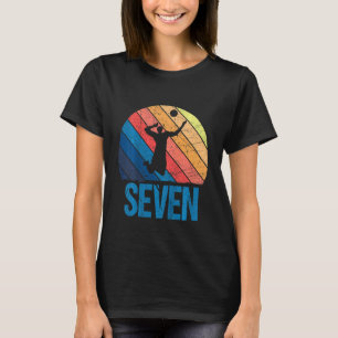 Camiseta Crianças 7 de Aniversário Retro Voleibol 7 Anos