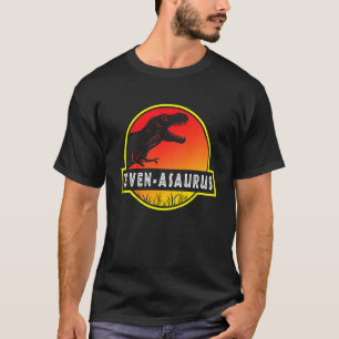 Camiseta Crianças 7 de Aniversário Sete Dinossauros B Dia 2