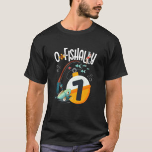 Camiseta Crianças 7 De Aniversário Tema De Pesca Para Menin