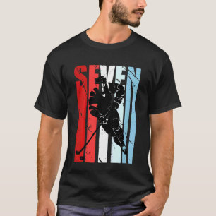 Camiseta Crianças 7 de Hóquei no Gelo Motivação de Aniversá