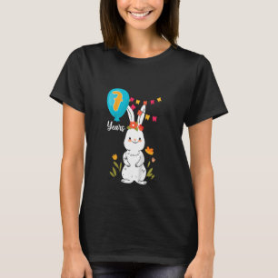 Camiseta Crianças 7 Festa de aniversário 7 Anos Rabbit Coel