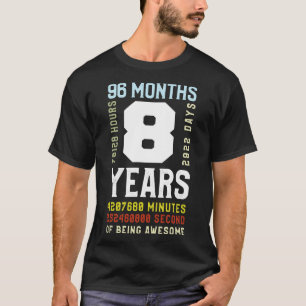 Camiseta Crianças 8º aniversário 96 meses