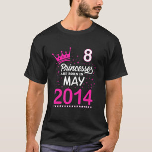 Camiseta Crianças 8º Aniversário As princesas cor-de-rosa e