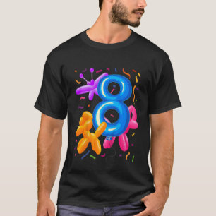 Camiseta Crianças 8º Aniversário Balões de Animais Thoris B
