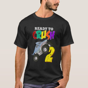 Camiseta Crianças 8º Aniversário Boys Monster Truck 8 Anos