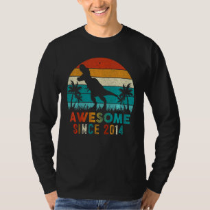Camiseta Crianças 8º aniversário Dinossauro de 8 anos Menin
