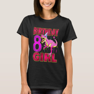 Camiseta Crianças 8º Aniversário Dinossauro T Rex Crianças