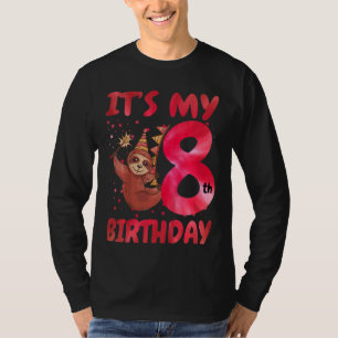 Camiseta Crianças 8º Aniversário Festa de Lama Cuta Que Pen