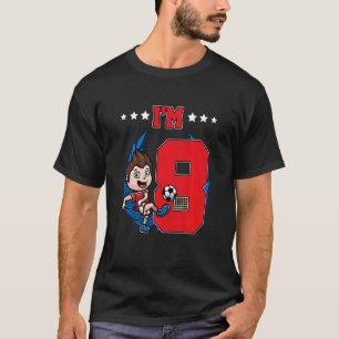 Camiseta Crianças 8º Aniversário Futebol Rapazes Crianças