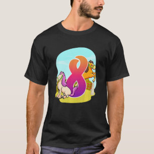 Camiseta Crianças 8º Aniversário Horseback Cavalo Andando T