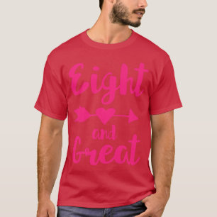Camiseta Crianças 8º Aniversário Presente Oito e Excelente